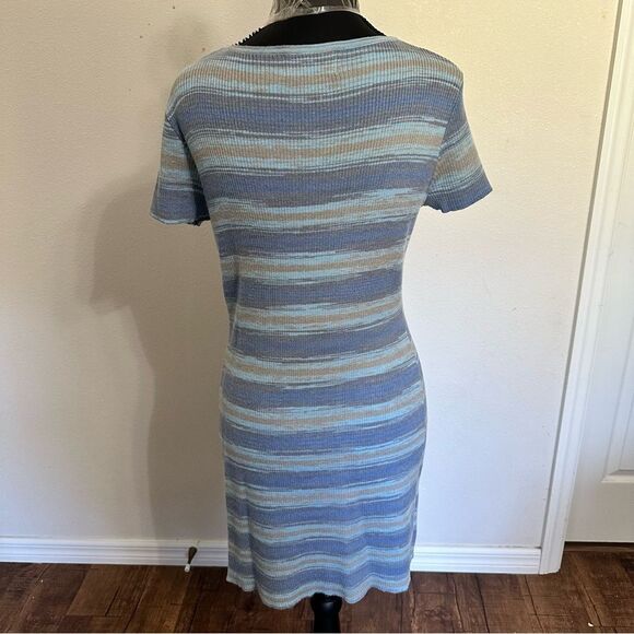 Cider Blue and Gray Striped Knit Dress - Picture 3 of 6